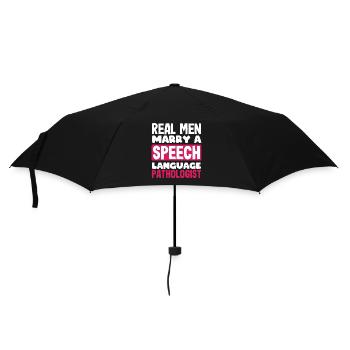 Real Men Marry a Speech Therapist - Umbrella (small) - black - Front