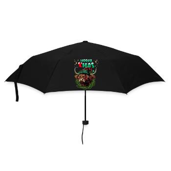 Mooey Xmas Schottisches Hochlandrind Kuh Lustig - Regenschirm (klein) - Schwarz - Vorne