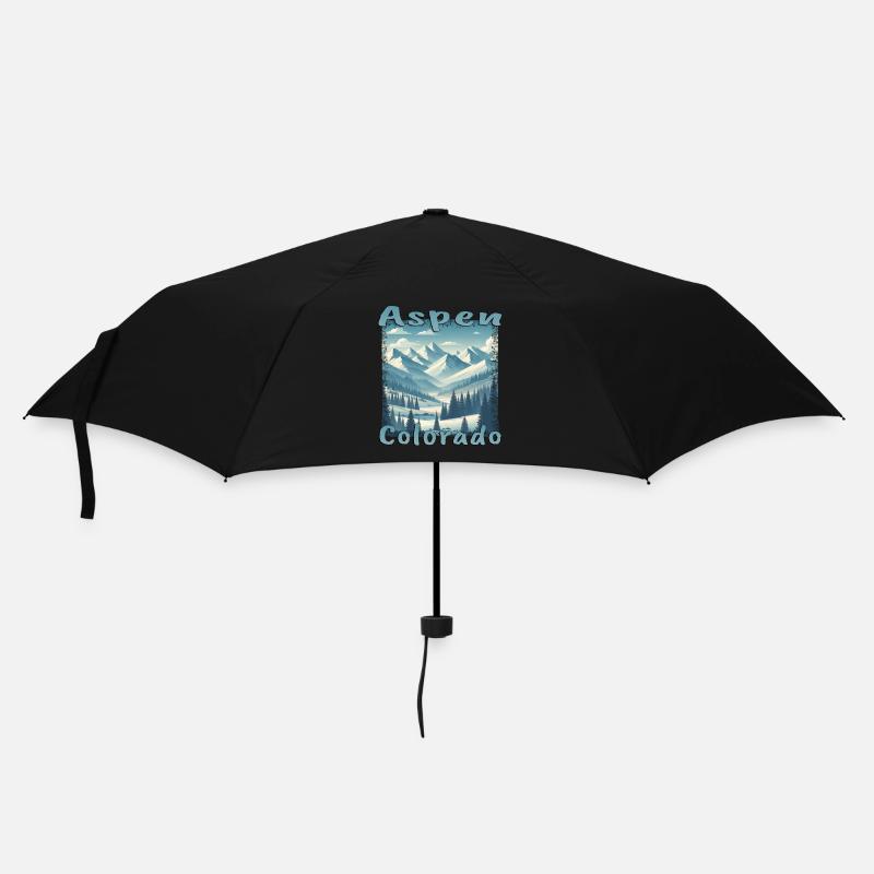 Aspen Winter Ski Snowboard Urlaub Grunge - Regenschirm (klein) - Schwarz