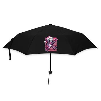 Christmas Skeleton Guitarist Rocks - Umbrella (small) - black - Front