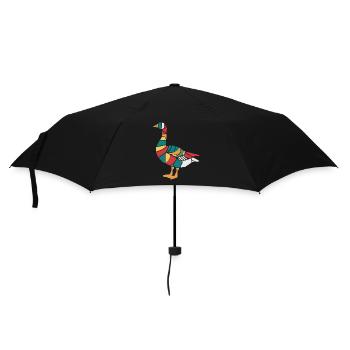 Colorful Geometric Farm Animal Graphic Goose - Umbrella (small) - black - Front