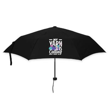 Mein Garn Ruft Stricken Muss Los Stricken - Regenschirm (klein) - Schwarz - Vorne