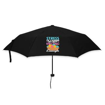 Stress arises without knitting - Umbrella (small) - black - Front