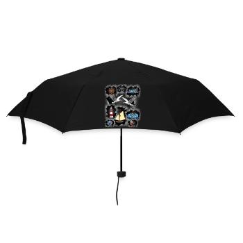 Maritime Cruise Seagulls Lighthouse Ship Captain - Umbrella (small) - black - Front