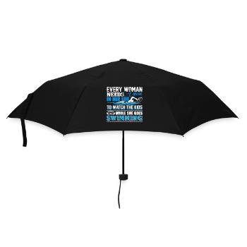 Swimming Every Woman Needs A Man In Her Life - Umbrella (small) - black - Front