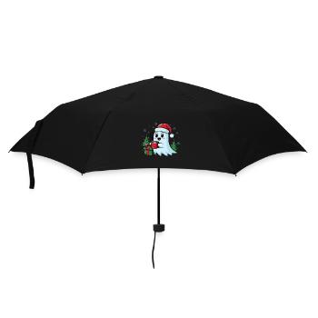 Weihnachtlicher Geist Mit Kakao Und Weihnachtsbaum - Regenschirm (klein) - Schwarz - Vorne