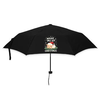 süße Schafe - Weck mich auf wenn Weihnachten ist - Regenschirm (klein) - Schwarz - Vorne