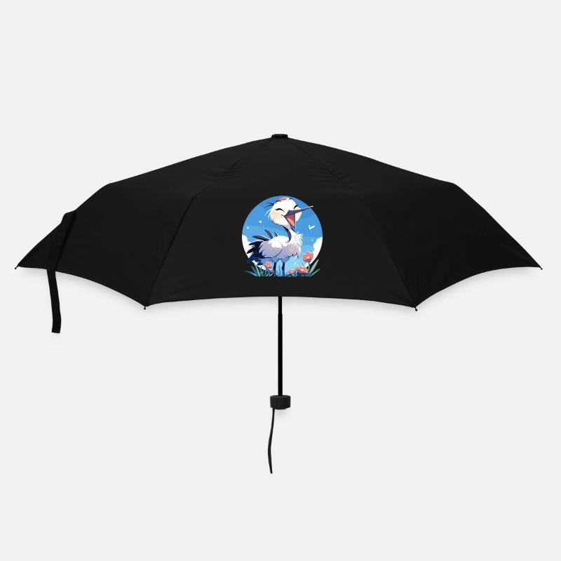 Kraniche Kranich - Regenschirm (klein) - Schwarz