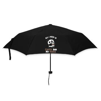 Le café et mon panda Panda Ours Ami Amant Géant - Parapluie standard - noir - Devant