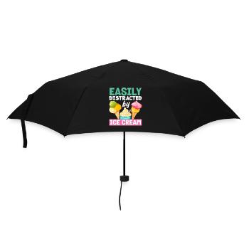 Facilement distrait par les amateurs de glaces - Parapluie standard - noir - Devant