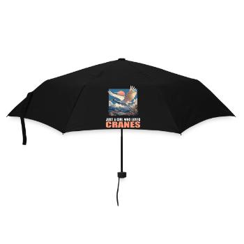 Kraniche Kranich - Regenschirm (klein) - Schwarz - Vorne