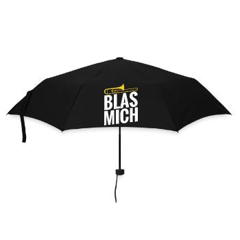 Posaune Blas Mich Humorvolle Musik - Regenschirm (klein) - Schwarz - Vorne