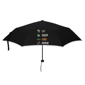 Eat, sleep, code, repeat. - Umbrella (small) - black - Front
