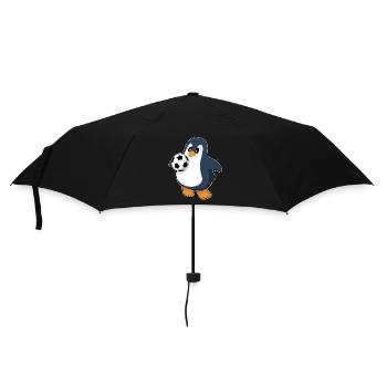 Pinguin Fußballspieler Fußball - Regenschirm (klein) - Schwarz - Vorne