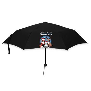 Fox, hare and deer wish you a Merry Christmas - Umbrella (small) - black - Front