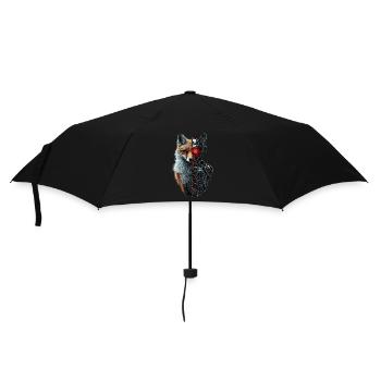 Funny Robot Fox Cyborg Animal Fox Cute Fox - Umbrella (small) - black - Front