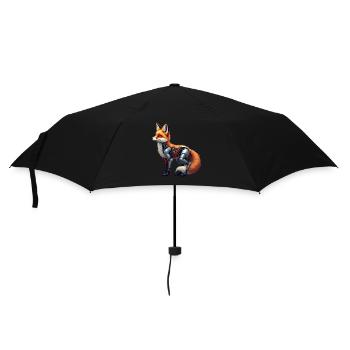 Funny Robot Fox Cyborg Animal Fox Cute Fox - Umbrella (small) - black - Front