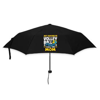 Mein Lieblings-Volleyballspieler Nennt Mich Mama - Regenschirm (klein) - Schwarz - Vorne