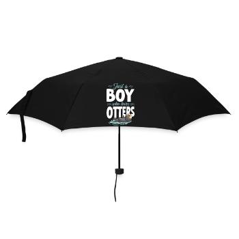 Otter Boy Just A Boy Who Loves - Regenschirm (klein) - Schwarz - Vorne