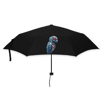 Lustige Roboter Kunst Papagei Cyborg Vogel Parrot - Regenschirm (klein) - Schwarz - Vorne