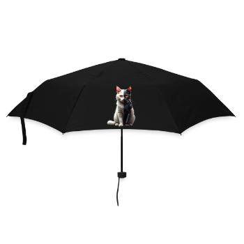 Funny Robot Cat Tech Cats Cyborg Animal Cat - Umbrella (small) - black - Front