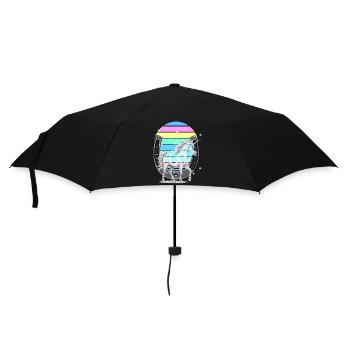 Einhorn Einhörner Regenbogen Pferd Pferde - Regenschirm (klein) - Schwarz - Vorne