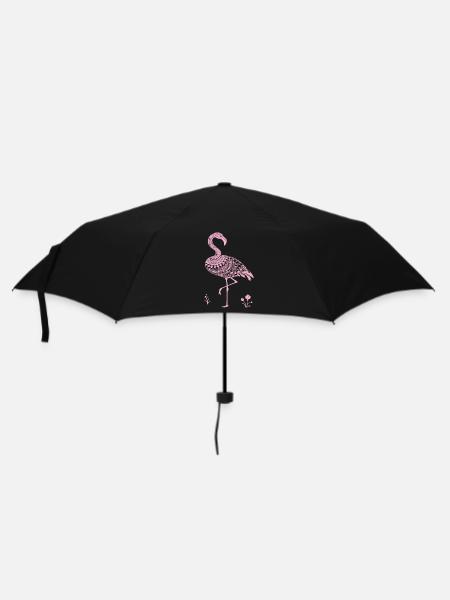 Mandala Flamingo Flamingo Wasservogel Flamingo - Regenschirm (klein) - Schwarz