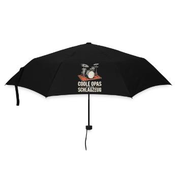 Schlagzeuger Schlagzeug Opa Schlagzeugspieler - Regenschirm (klein) - Schwarz - Vorne