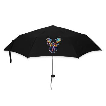 Lustiger Elch mit Sonnenbrille für einen Elch Fan - Regenschirm (klein) - Schwarz - Vorne