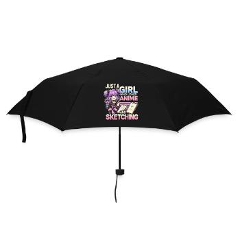 Just A Girl Who Loves Anime And Sketching, Anime - Umbrella (small) - black - Front