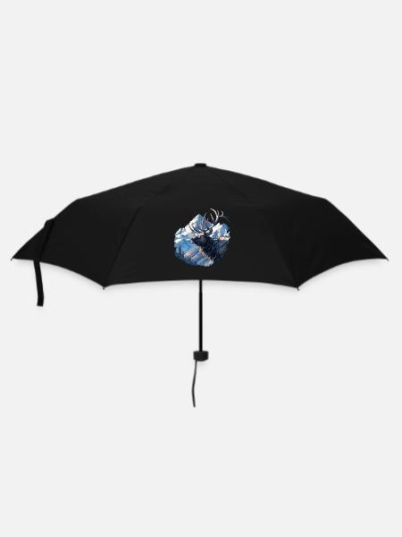 Elche Elch - Regenschirm (klein) - Schwarz