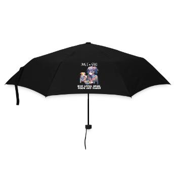 Just a girl who loves anime, dogs and ramen manga - Umbrella (small) - black - Front