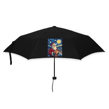 Weihnachtsmann Frauen Männer Kinder Weihnachten - Regenschirm (klein) - Schwarz - Vorne