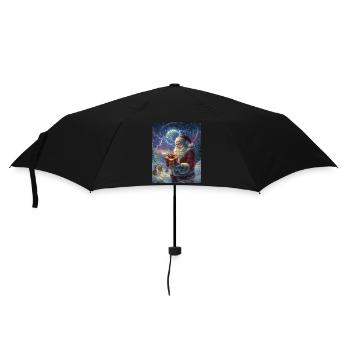 Weihnachtsmann Frauen Männer Kinder Weihnachten - Regenschirm (klein) - Schwarz - Vorne