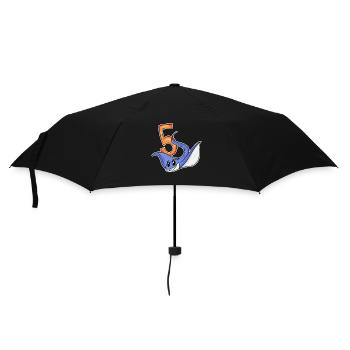 5. Geburtstag Motiv Stachelrochen - 5 jahre - Regenschirm (klein) - Schwarz - Vorne