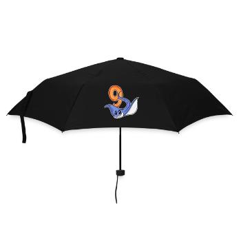 9th Birthday Motif Stingray - 9 Years - Umbrella (small) - black - Front