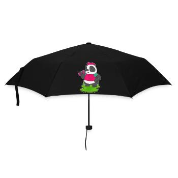 Panda Bodybuilder Dumbbell Bodybuilding - Umbrella (small) - black - Front