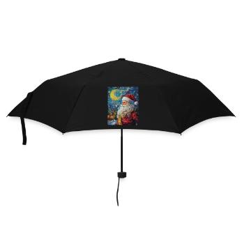 Weihnachtsmann Frauen Männer Kinder Weihnachten - Regenschirm (klein) - Schwarz - Vorne
