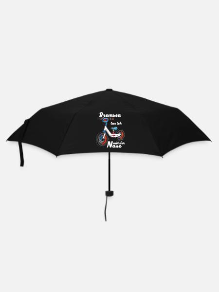 LAUFRAD Bremsen tue ich mit der Nase - Regenschirm (klein) - Schwarz