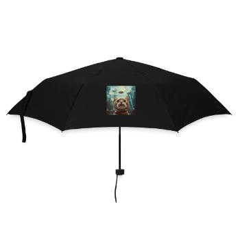 Cats Selfie with UFOs, weirder - Umbrella (small) - black - Front
