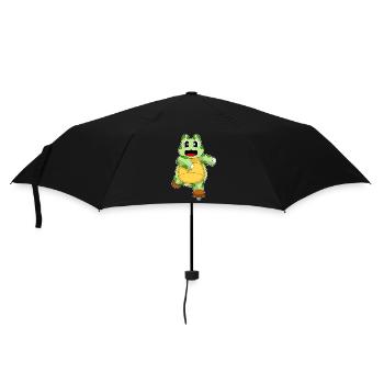 Schildkröte Eislaufen Schlittschuhe - Regenschirm (klein) - Schwarz - Vorne