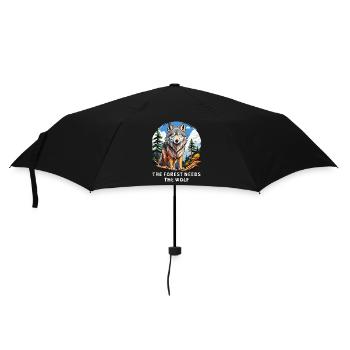 THE FOREST NEEDS THE WOLF - Umbrella (small) - black - Front