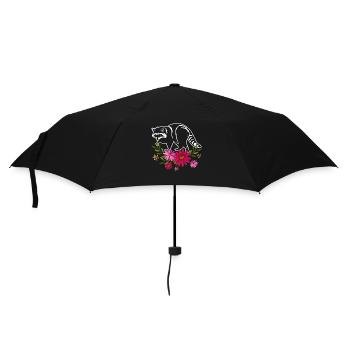 Raccoon With Flowers - Umbrella (small) - black - Front