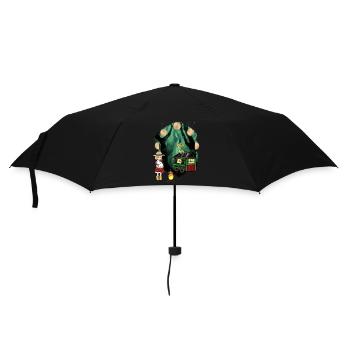 Kind Kinder Abenteuer Wald Drache Drachen mystisch - Regenschirm (klein) - Schwarz - Vorne