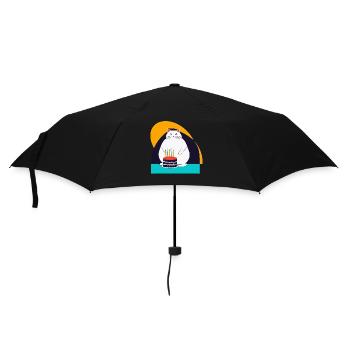 Cat celebrates fifth birthday - Umbrella (small) - black - Front