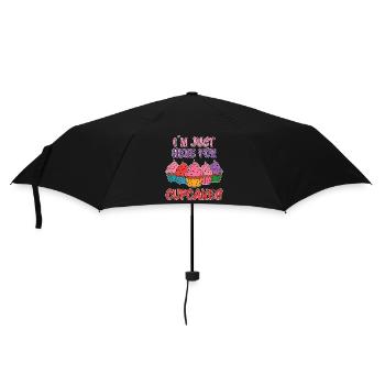 Cupcake Spruch Cupcakes Lustiges Cupcake Geschenk - Regenschirm (klein) - Schwarz - Vorne