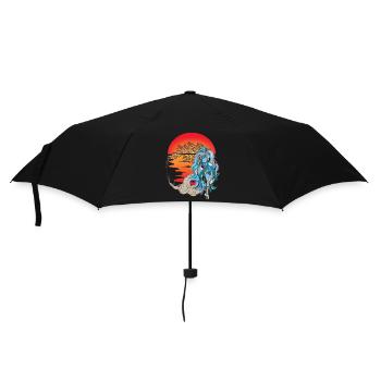 Cheval, Chevaux, Nature, Coucher De Soleil, Soleil - Parapluie standard - noir - Devant