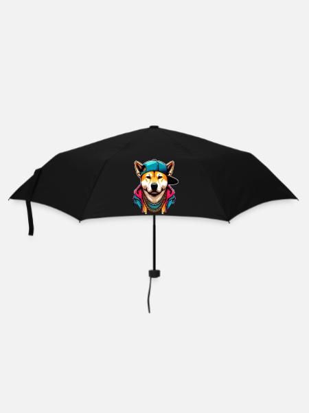 Hund - Regenschirm (klein) - Schwarz
