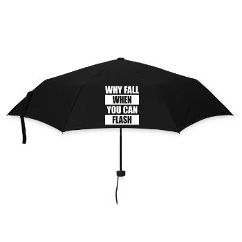 Warum Stürzen, Wenn Man Blitzen Kann Boulderer - Regenschirm (klein) - Schwarz - Vorne