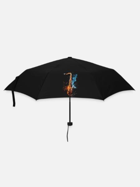 Saxophon - Regenschirm (klein) - Schwarz